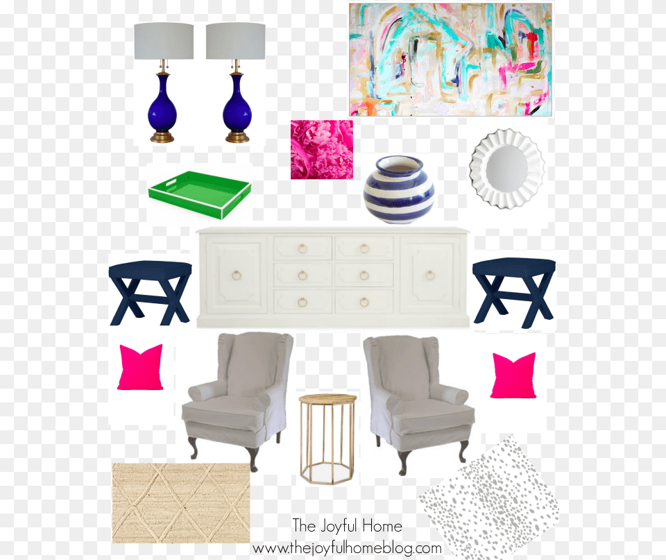 Navy Pink Living Room Design Board2 Formal Living Fun Design, Furniture, Home Decor, Cabinet, Chair Png Image