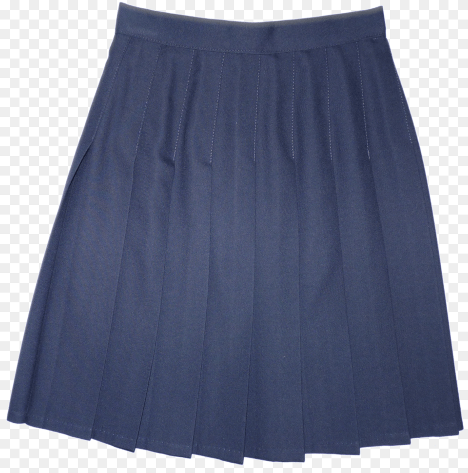 Navy Sewn Down Pleated Skirt Miniskirt, Clothing Free Png