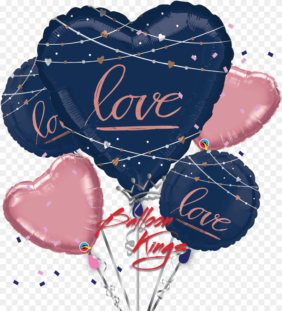 Navy Wedding Bouquet, Balloon, Heart Free Png Download