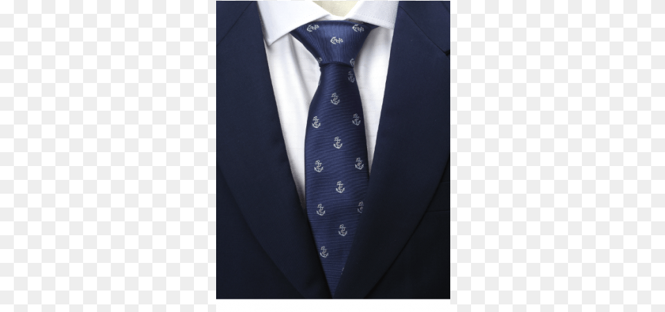 Navy Wwhite Anchor Silk Tie Necktie, Accessories, Adult, Formal Wear, Male Free Transparent Png