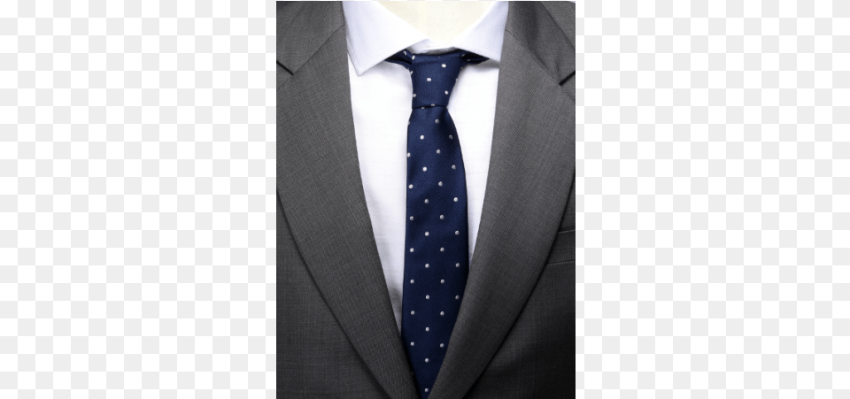 Navy Wwhite Dots Silk Tie, Accessories, Person, Necktie, Man Free Png Download