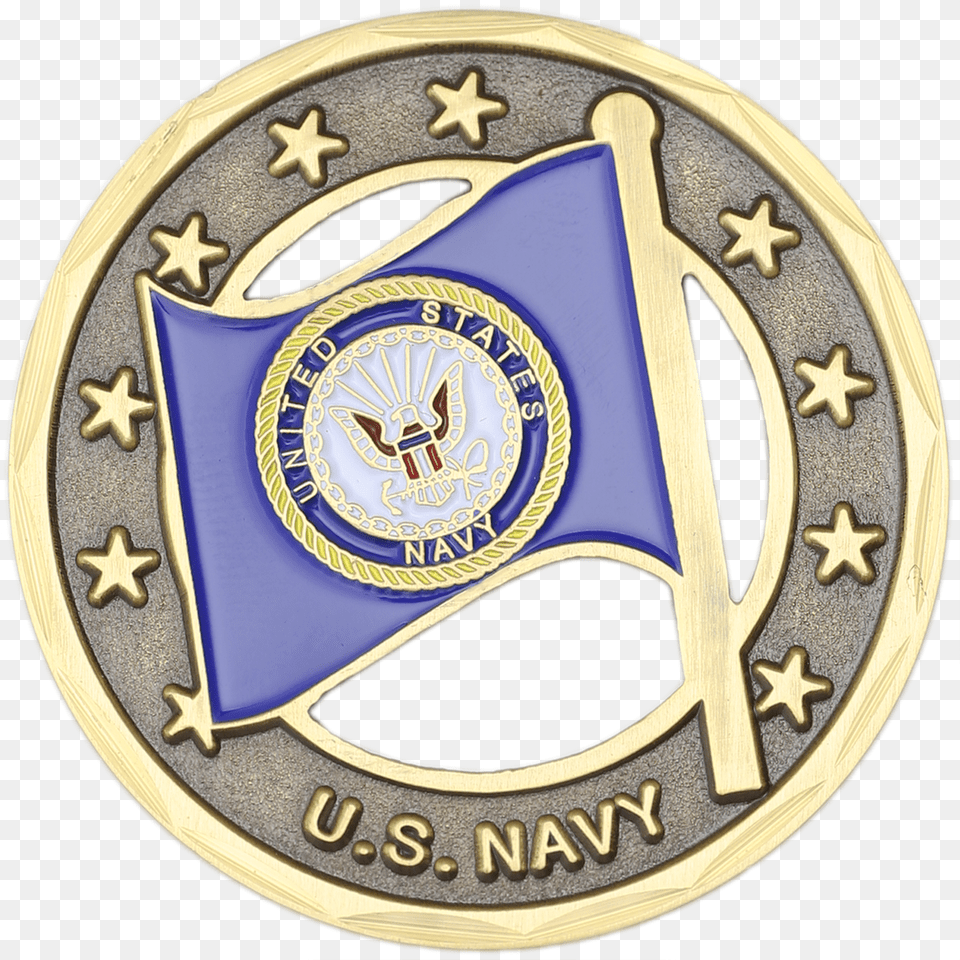 Navyamerican Flag Challenge Coin, Badge, Logo, Symbol, Emblem Free Transparent Png
