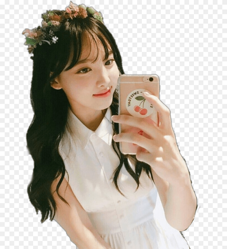 Nayeon Twice Twicenayeon Selca Nayeon39s Phone, Head, Portrait, Photography, Person Png Image