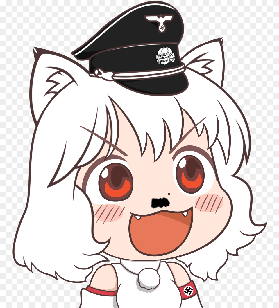 Nazi Awoo With Mustache Anime Girl With Maga Hat, Book, Comics, Publication, Baby Free Transparent Png