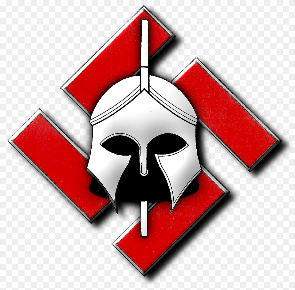 Nazisymbolclipart Swastika With Spartan Helmet, Emblem, Symbol, Logo, Face Png Image