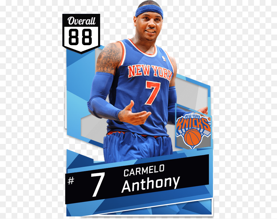 Nba 2k17 Myteam Cards Download Backgrounds Of Carmelo Anthony, Hat, People, Person, Clothing Free Png