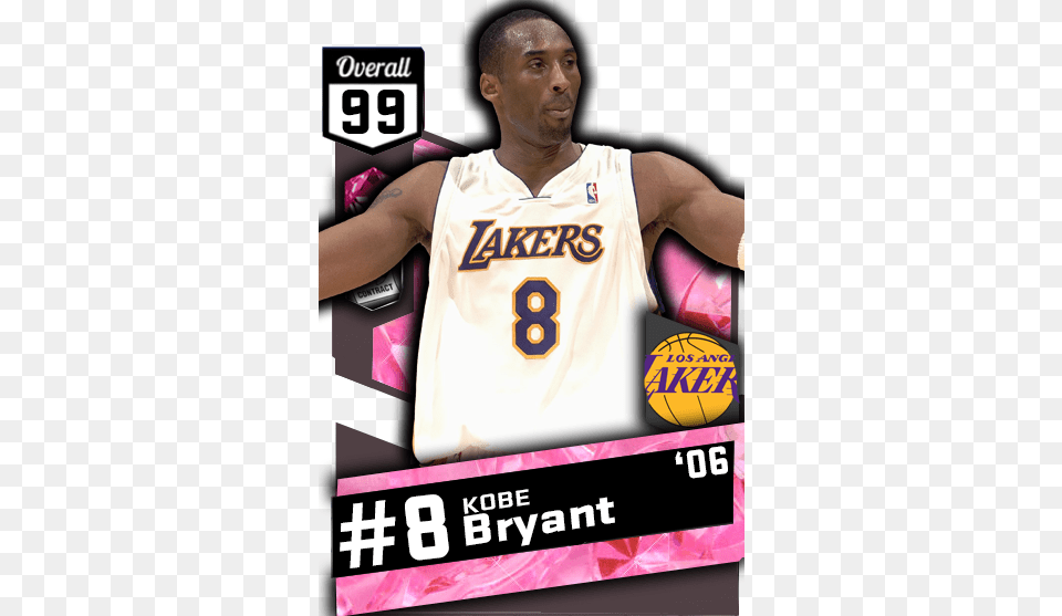 Nba Pink Diamond Cards Pink Diamond Kobe, Shirt, Clothing, Person, Adult Png