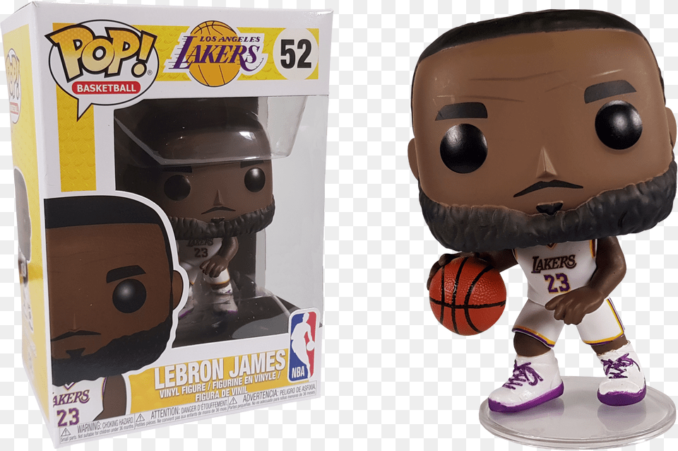 Nba Basketball Lebron James La Lakers White Uniform Pop Lebron James Pop Funko, Sport, Ball, Basketball (ball), Clothing Free Transparent Png