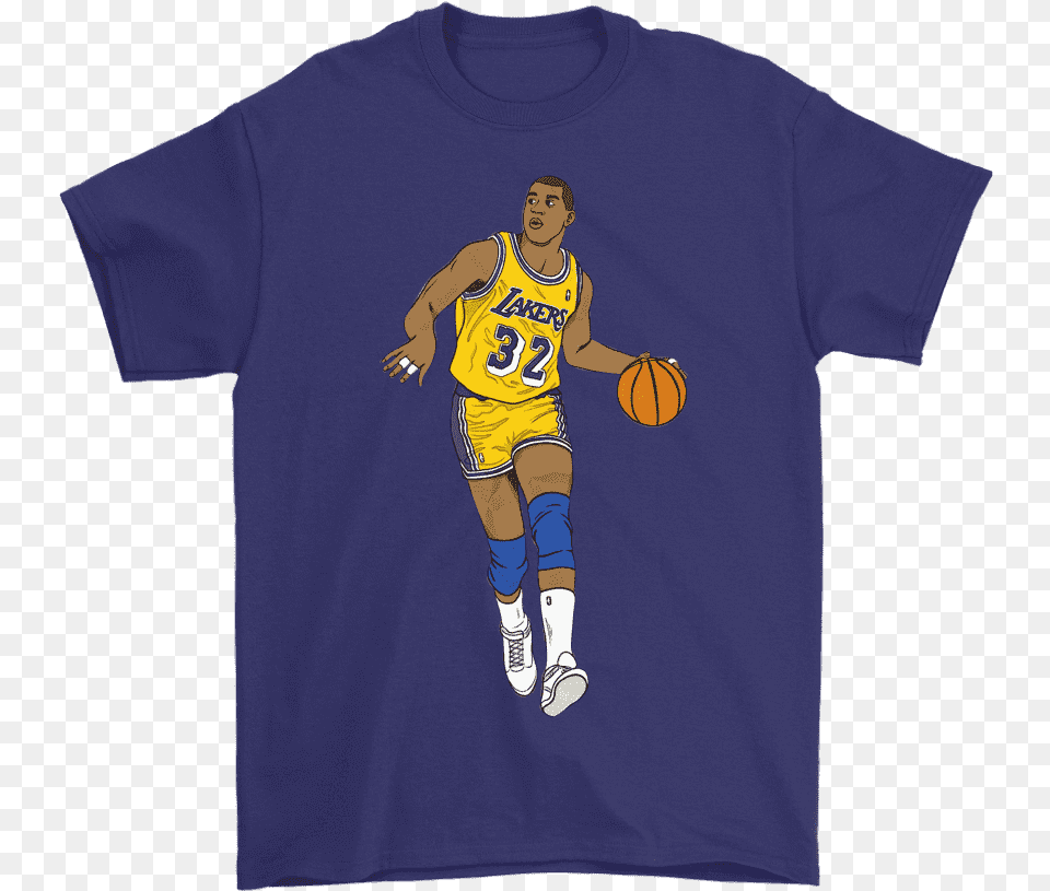 Nba Basketball Magic Johnson Cartoon Shirt Shirts Disney Star Wars Shirts, Clothing, T-shirt, Boy, Male Free Transparent Png