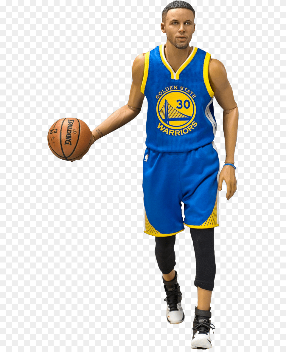 Nba Basketball Stephen Curry Enterbay Action Figure Enterbay, Ball, Basketball (ball), Sport, Playing Basketball Png Image