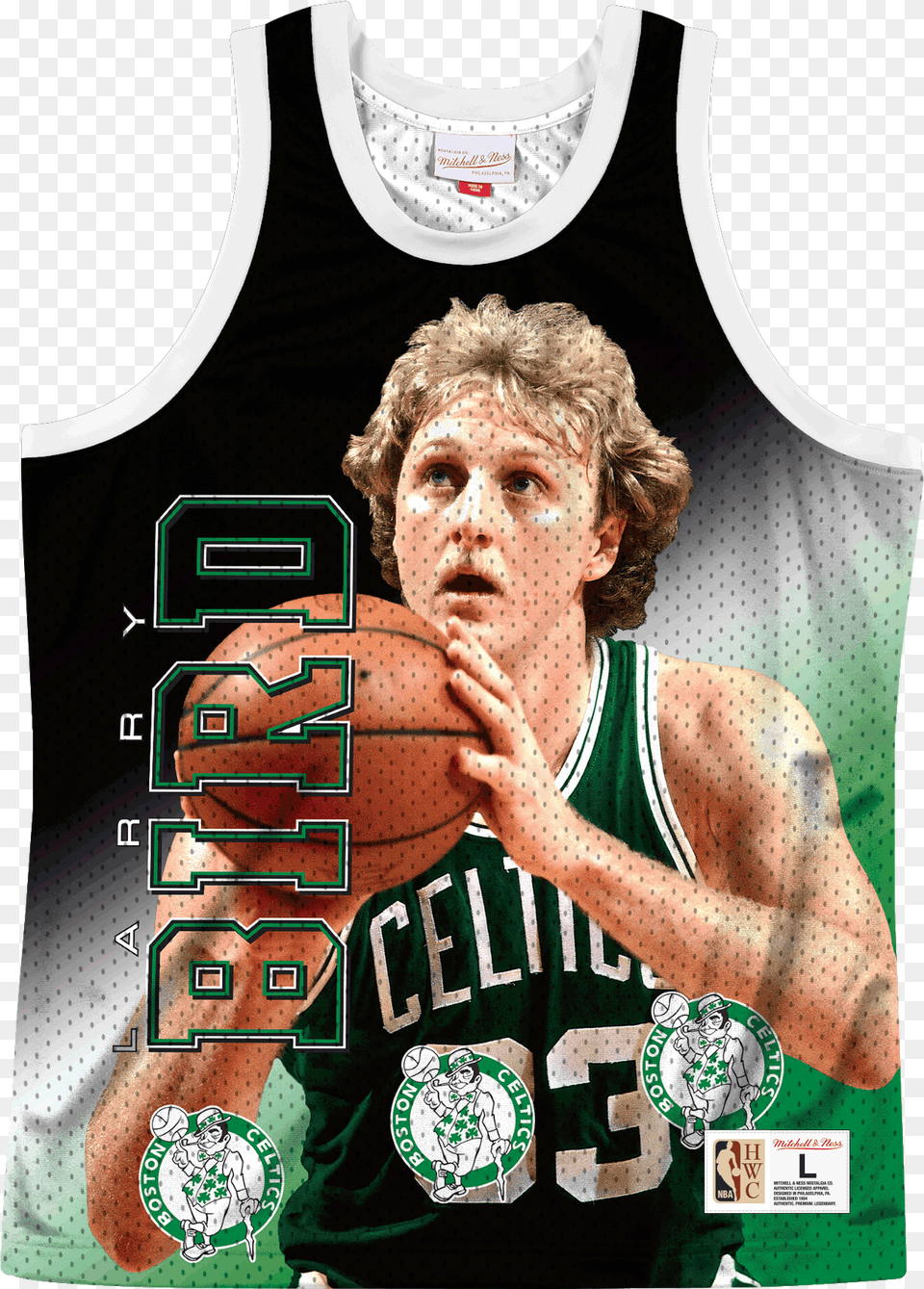 Nba Behind The Back Tank Celtics Larry Larry Bird, Person, Clothing, Shirt, Face Free Png