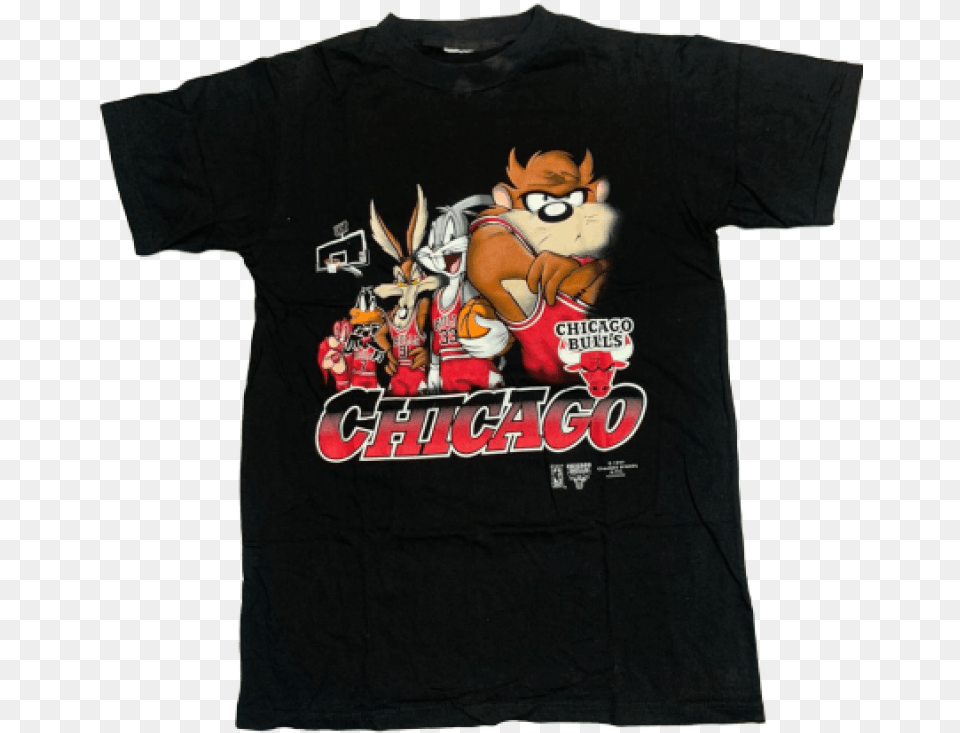Nba Chicago Bulls Looney Tunes Vintage Tee T Shirt, Clothing, T-shirt, Baby, Person Png