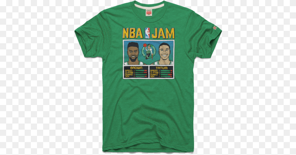 Nba Jam Celtics Shirt, Clothing, T-shirt, Person Free Png