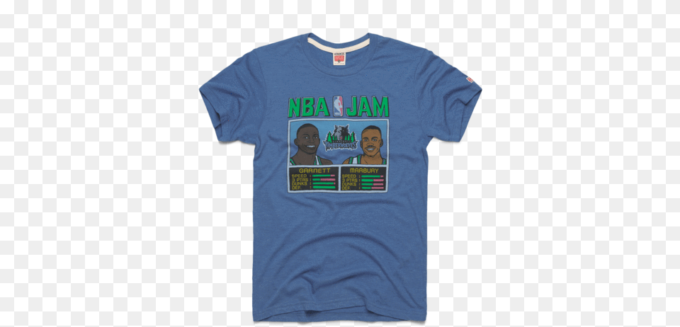 Nba Jam Minnesota Timberwolves Retro Basketball Video Black X Large, Clothing, T-shirt, Shirt, Baby Png Image