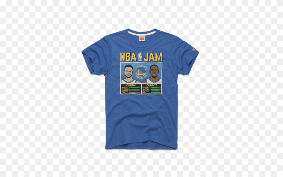 Nba Jam Warriors Curry And Durant Golden State Players T Shirt, Clothing, T-shirt, Adult, Male Free Png Download