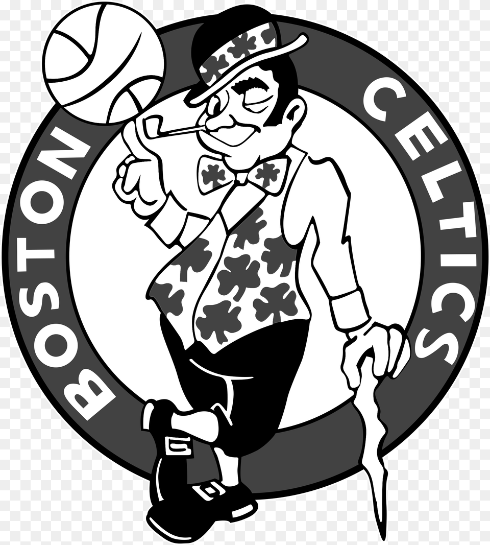 Nba Logo Drawing Boston Celtics Logo Svg, Adult, Male, Man, Person Png Image