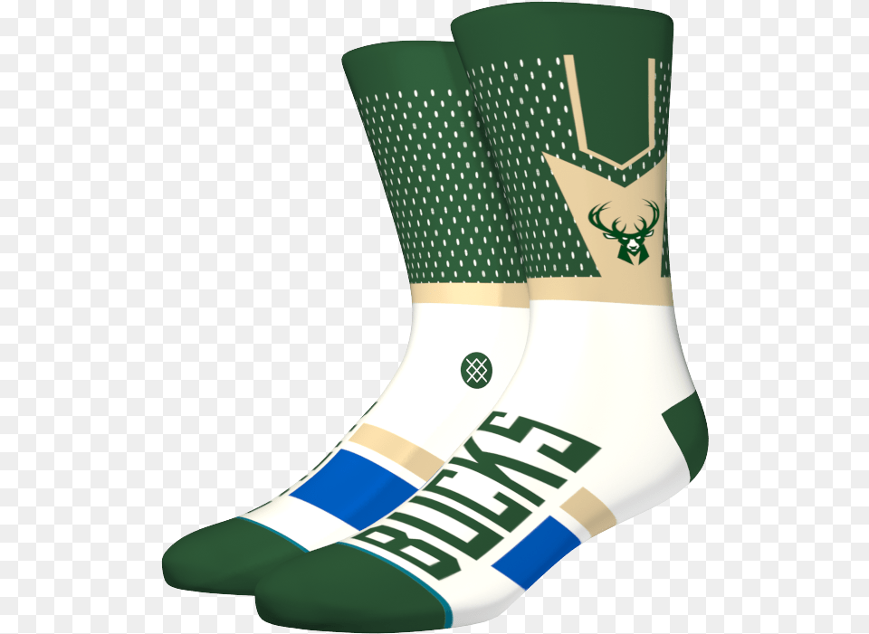 Nba Shortcut Milwaukee Bucks Socks Milwaukee Bucks Socks, Clothing, Hosiery Free Png