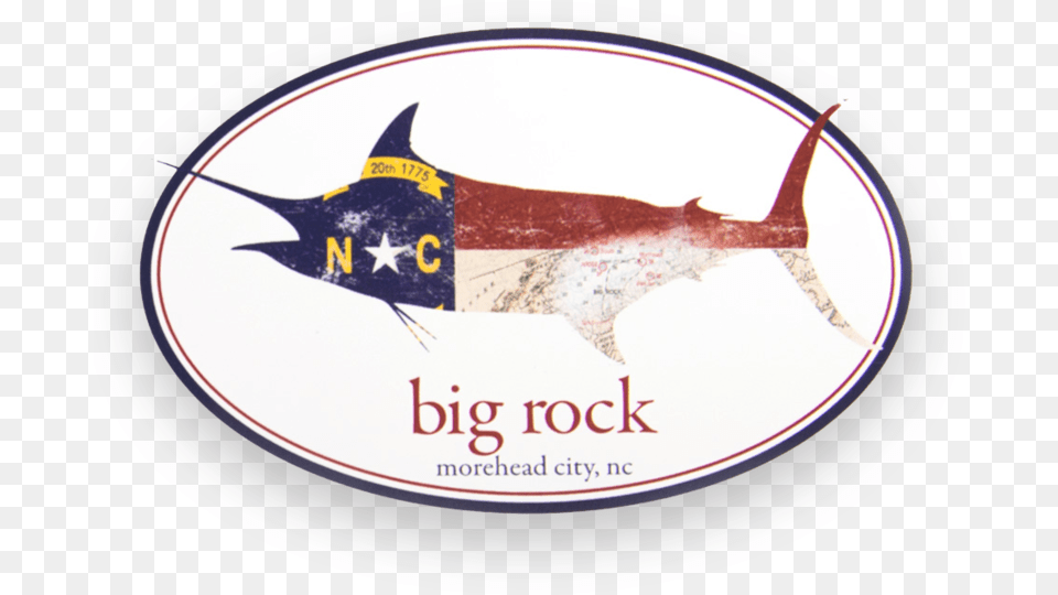 Nc Flag Marlin Oval Sticker Atlantic Blue Marlin, Plate, Animal, Fish, Sea Life Png