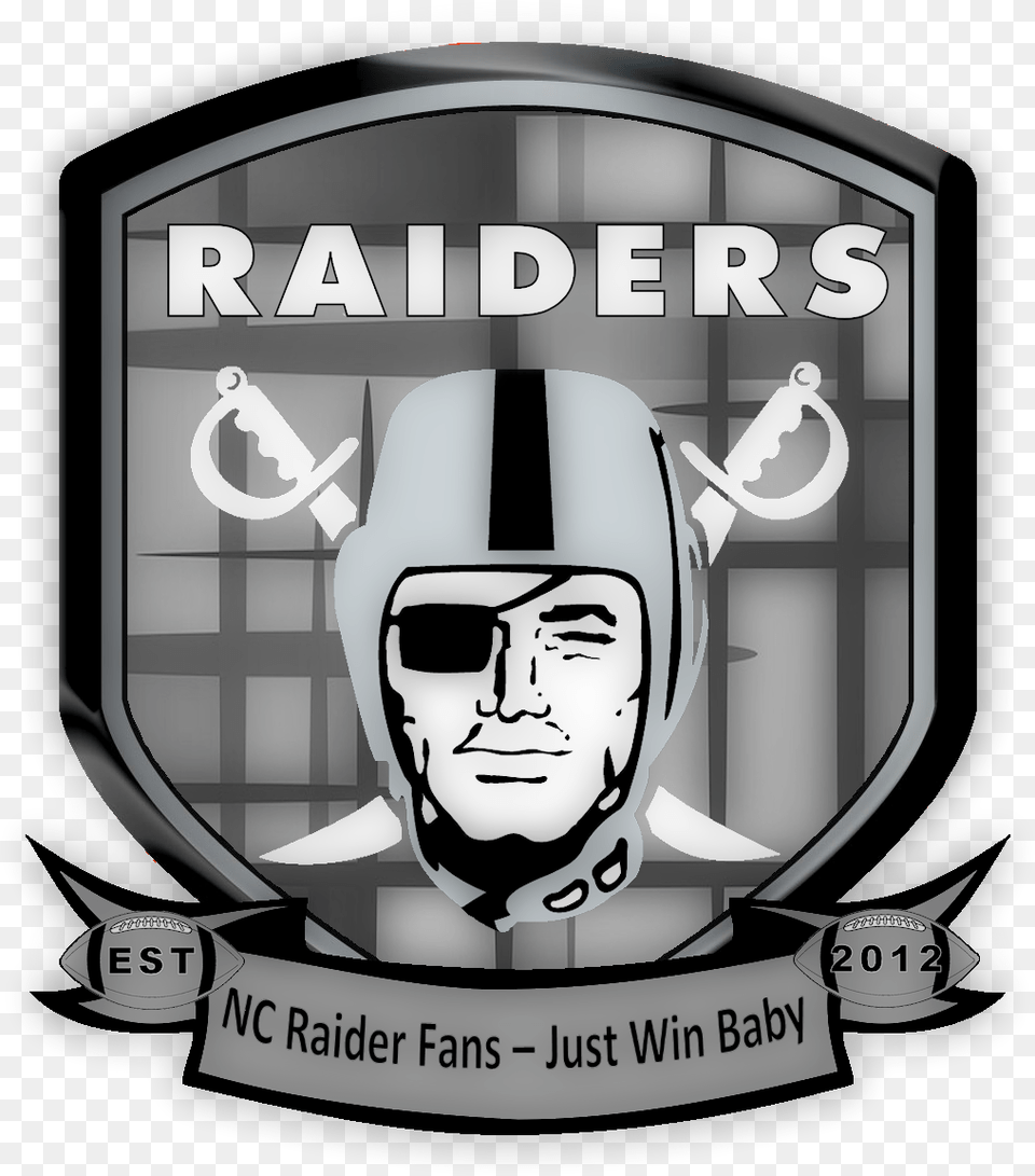 Nc Raider Fans Logo Oakland Raiders Logo Raiders Fans Logo Oakland Raiders, Emblem, Symbol, Adult, Male Png Image
