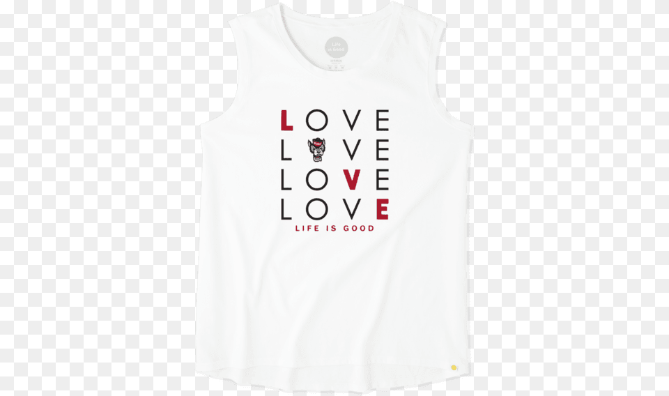 Nc State Wolfpack Love Stack Sleeveless Tee Active Shirt, Clothing, T-shirt, Tank Top Free Png