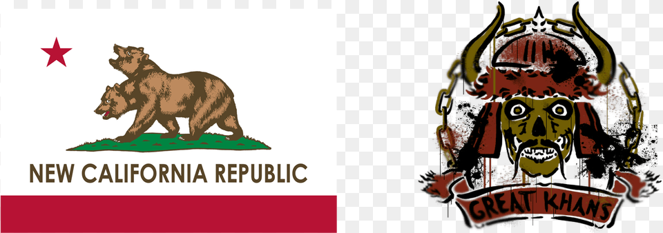 Ncr Great Khan War Flags Imp California Flag 3x5ft Poly, Animal, Bear, Mammal, Wildlife Png