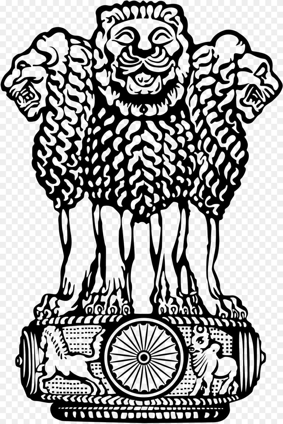 Ncvt Mes National Emblem Of India Outline, Gray Png