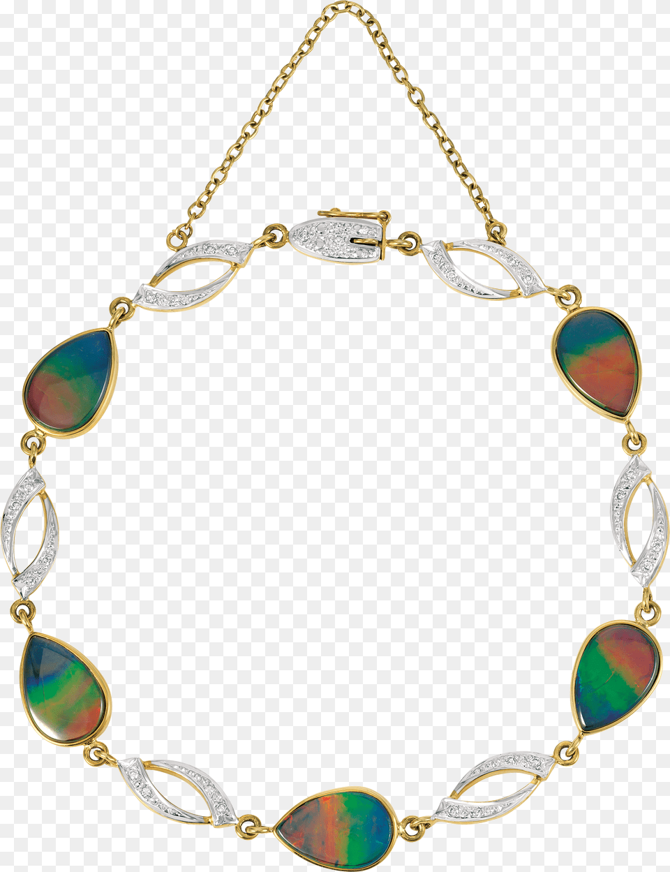 Nea 14k Yellow Gold Diamond Bracelet By Korite Ammolite Necklace, Accessories, Gemstone, Jewelry, Ornament Png Image