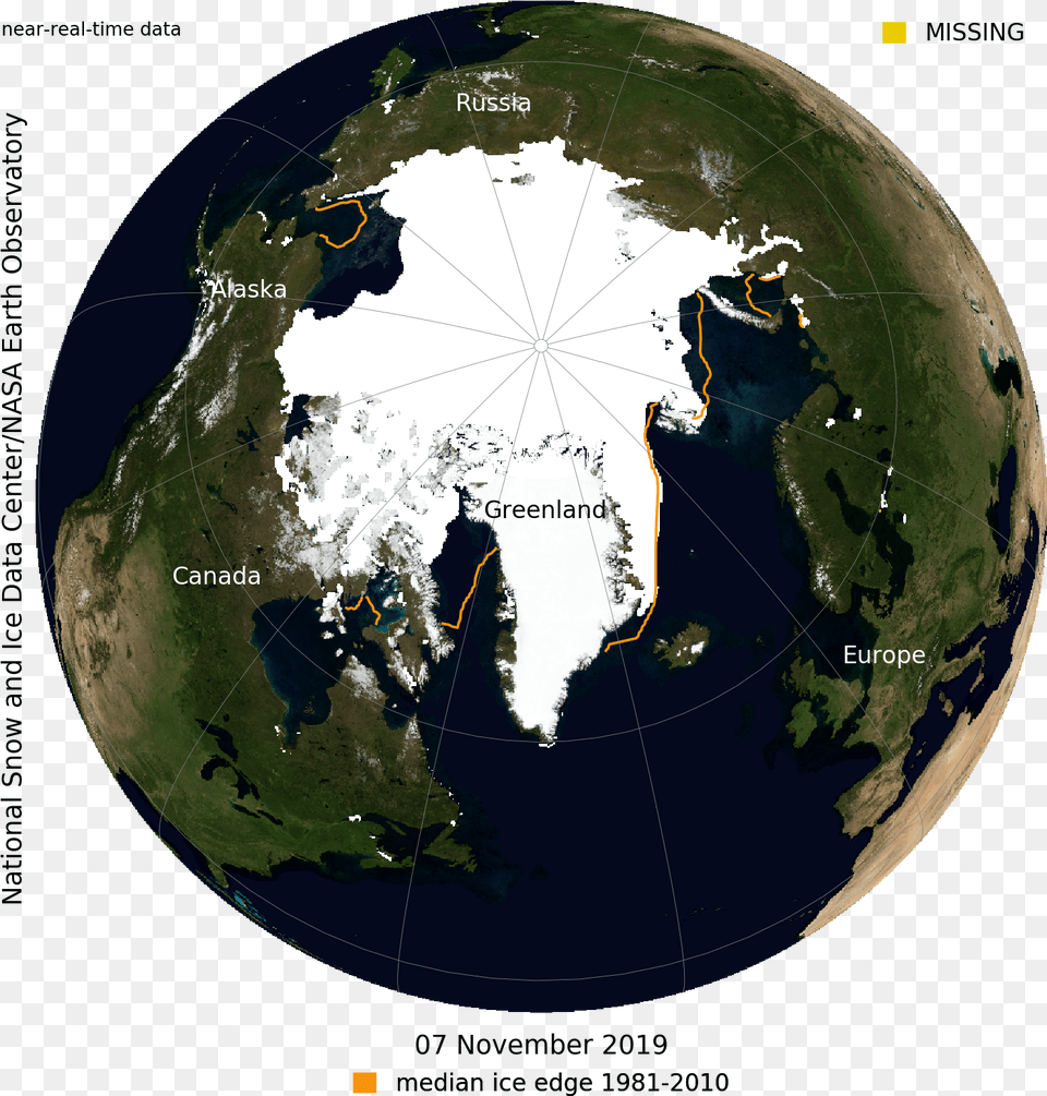 Near Real Time Data Of Arctic Ice Arctic Sea Ice In 2019, Astronomy, Outer Space, Planet, Globe Free Png Download