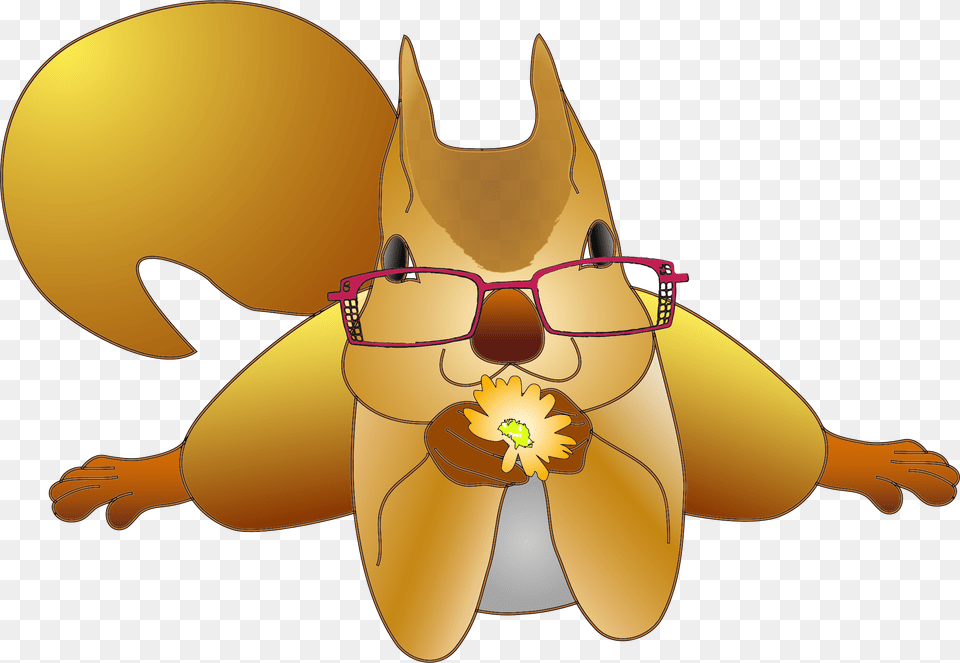 Near Sighted Squirrel Offering A Flower Optimized Clip Squirrel With Glasses Clipart, Baby, Person, Accessories Free Transparent Png