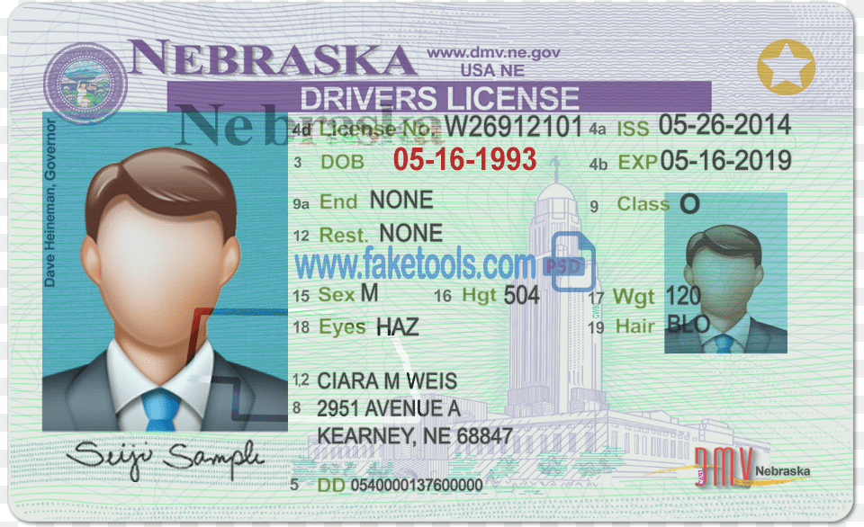 Nebraska Driver License Psd Template Nebraska Drivers License Back, Text, Document, Person, Man Free Png Download