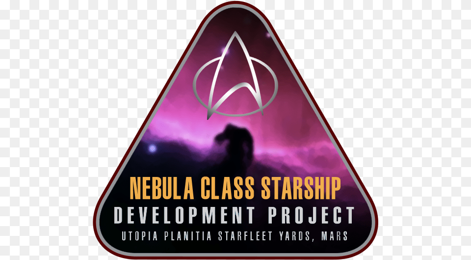 Nebula Patch Nebula Class Starship Patch, Triangle, Adult, Male, Man Png Image