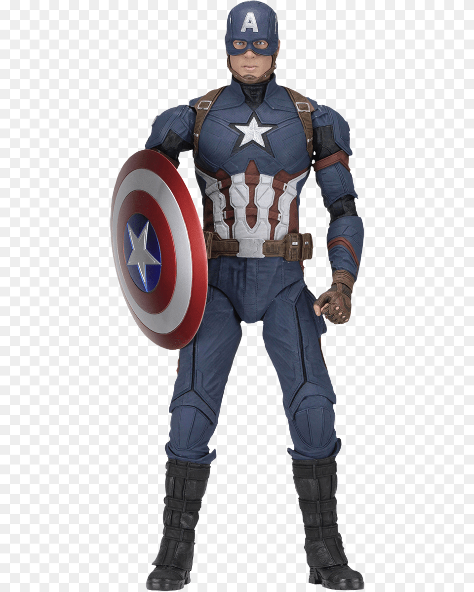 Neca Captain America Civil War Captain America Civil War Figure, Armor, Person, Clothing, Costume Free Png