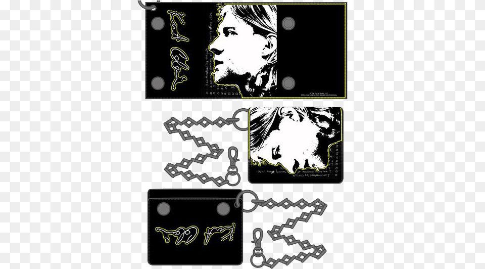 Neca Kurt Cobain Wallet With Chain, Art, Book, Collage, Comics Free Png