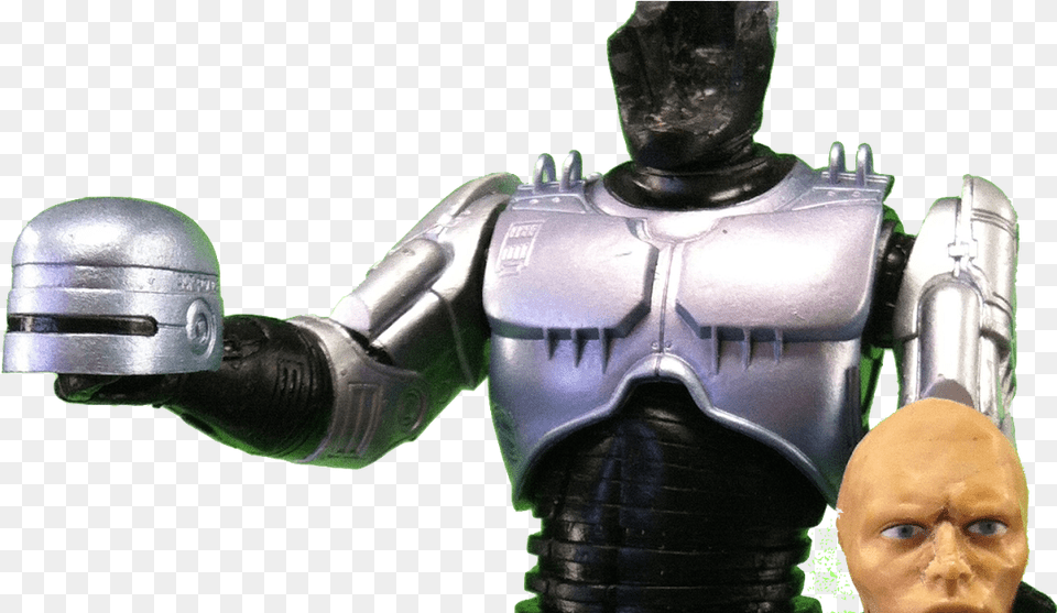 Neca Mcfarlane Movie Maniacs Reel Toys Robocop Peter Robocop Model Removable Helmet, Person, Face, Head, Baby Png