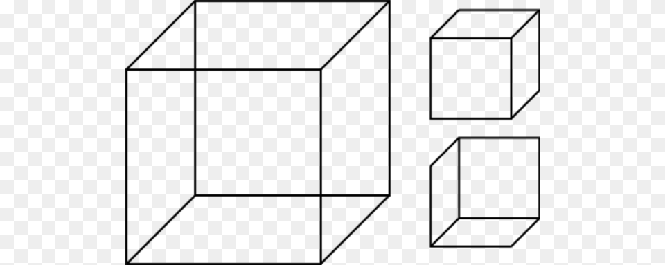 Necker Cube Cube, Gray Png