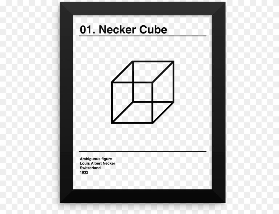Necker Cube Optical Illusion Art Print Poster Necker Cube, Triangle, Handrail, Advertisement, Architecture Free Png Download