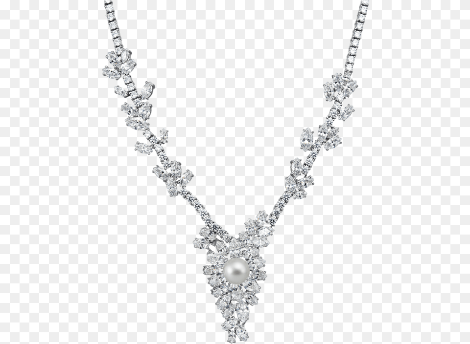 Necklace Diamond And Pearl Necklace, Accessories, Gemstone, Jewelry Png Image