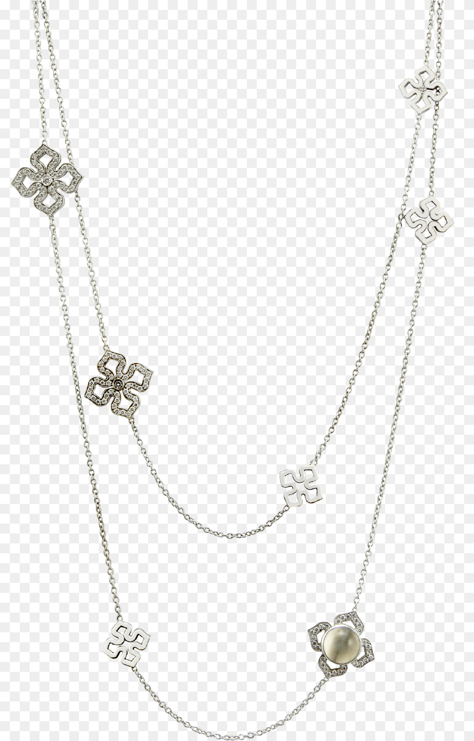 Necklace White Gold Sautoir Diamonds Necklace, Accessories, Jewelry, Diamond, Gemstone Free Png Download
