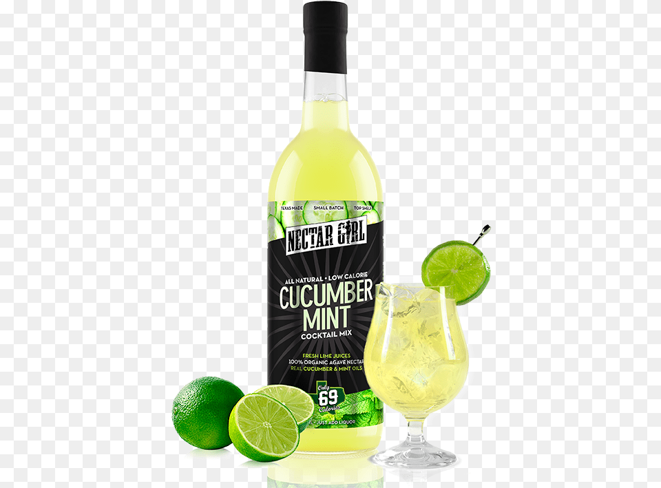 Nectar Girl Cucumber Mint Cocktail Mix Lime, Produce, Plant, Citrus Fruit, Food Free Transparent Png