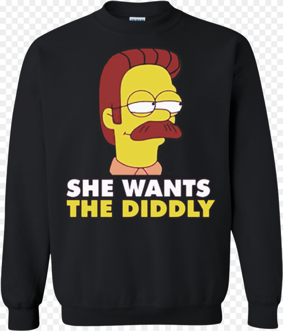 Ned Flanders She Wants The Diddly T Shirt Funny Trump Christmas Sweater, Sweatshirt, Clothing, Knitwear, Hoodie Free Png