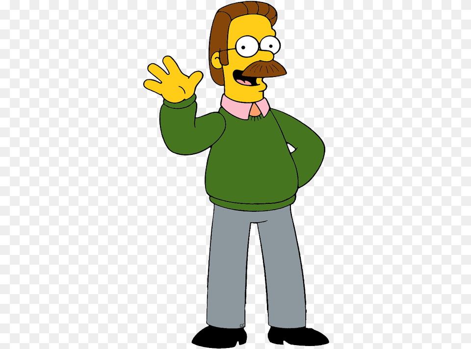 Ned Flanders Simpson Ned Flanders, Cartoon, Person, Clothing, Glove Png Image