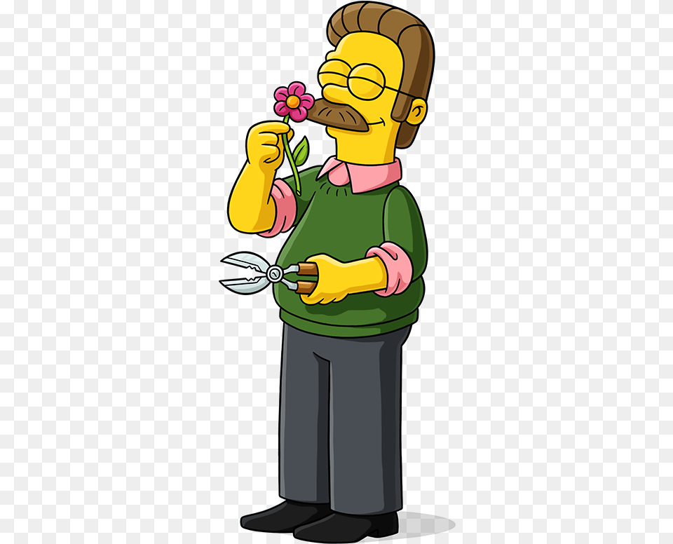 Ned Flanders Simpsons World, Baby, Person, Head, Smelling Png