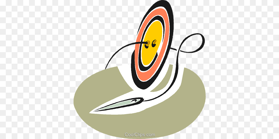 Needle Thread And Button Royalty Vector Clip Art Illustration, Weapon, Archery, Bow, Sport Png