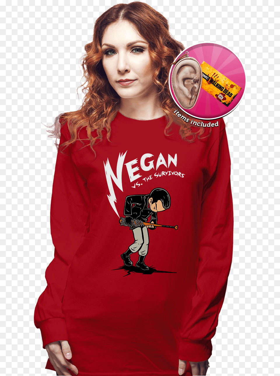 Negan, Long Sleeve, T-shirt, Clothing, Sleeve Free Png Download