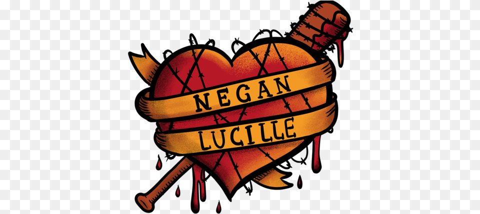 Negan Lucille Blood Heart Bloody Love, Book, Publication Png Image