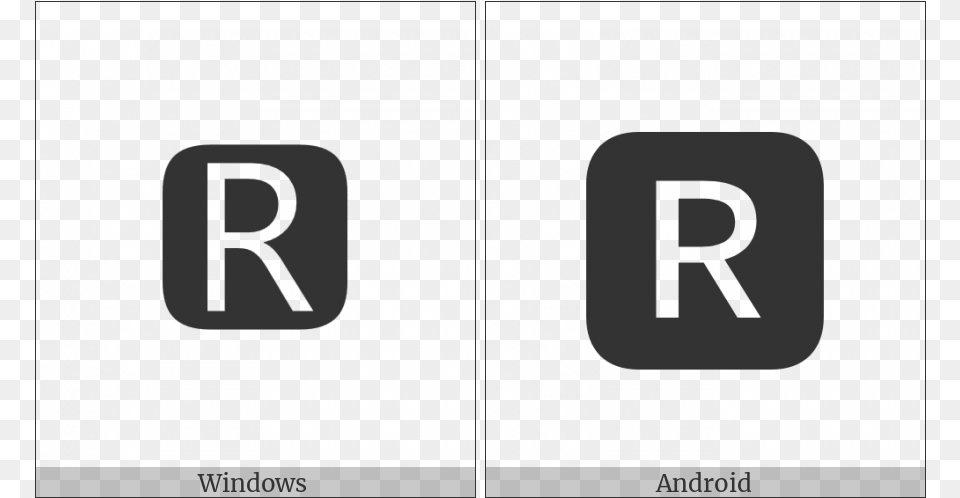 Negative Squared Latin Capital Letter R On Various Sign, Text Png Image