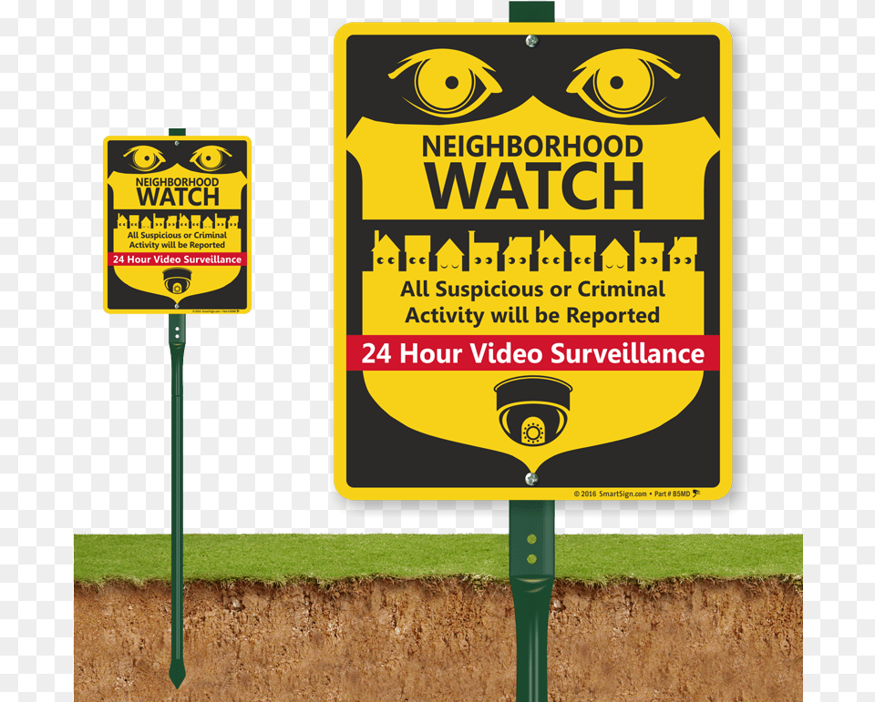 Neighborhood Crime Watch Lawnboss Sign Amp Stake Kit, Advertisement, Symbol, Poster, Bus Stop Free Transparent Png