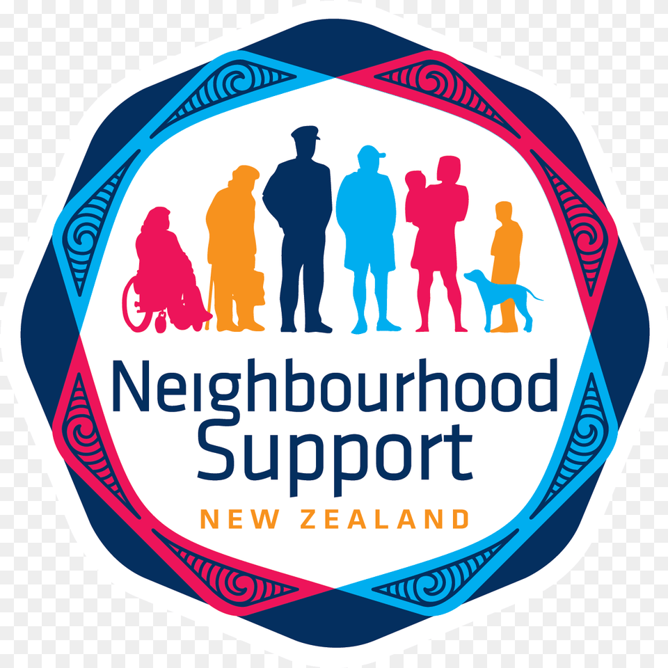 Neighbourhood Support New Zealand Neighbourhood Support New Zealand Logo, Sticker, Adult, Person, Man Free Transparent Png