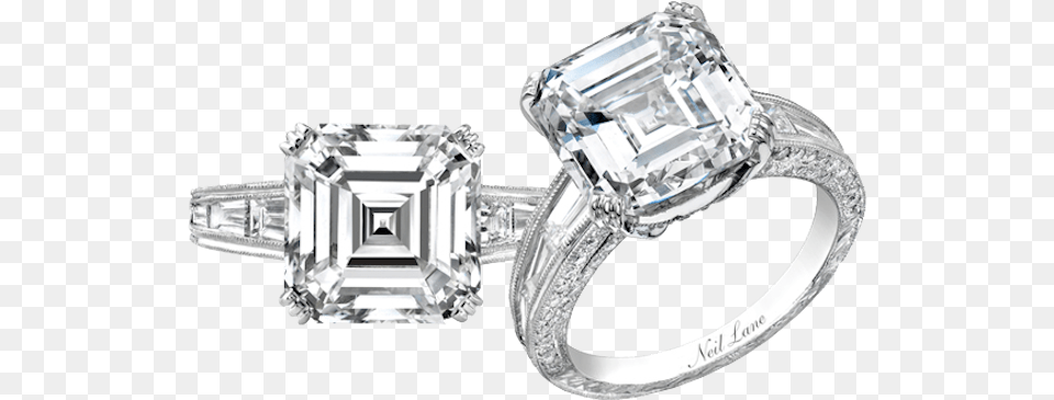 Neil Lane Asscher Cut Engagement Ring, Accessories, Diamond, Gemstone, Jewelry Free Transparent Png