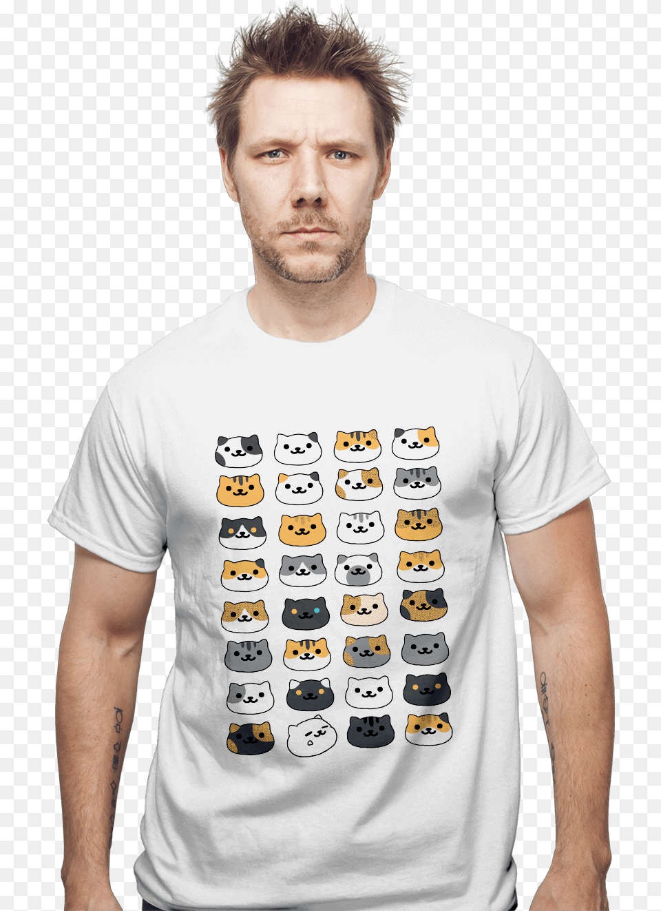 Neko Atsume Cat Collector Gozer, Clothing, T-shirt, Adult, Male Free Png